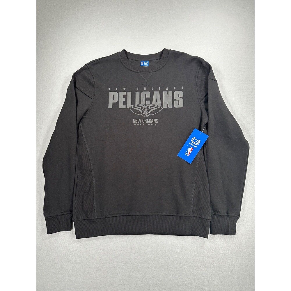 New Orleans Pelicans Crewneck Sweatshirt Men’s Small Black NBA Ultra Game NWT